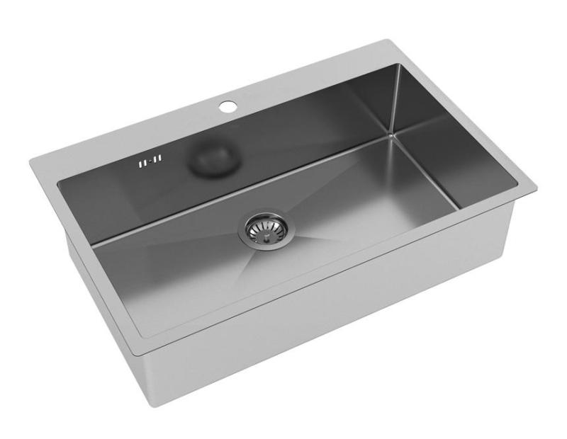 Ausmann Oder Bleu grand évier en inox 79x50cm pour montage  en surface ou à fleur de plan de travail  avec surface pour robinet 1208957119