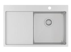 Ausmann Oder Bleu évier en acier inoxydable 78x50cm à montage à fleur de plan de travail ou en surface avec égouttoir 1208957121