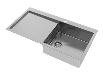 Ausmann Oder Bleu grand évier en inox 100x51cm à montage à fleur de plan de travail ou en surface avec égouttoir 1208957123