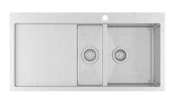 Ausmann Oder Blue 1.5 évier en acier inoxydable 100x51cm à fleur de plan et en surface avec égouttoir 1208957127