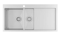Ausmann Oder Blue 1.5 évier en acier inoxydable 100x51cm à montage à fleur de plan et en surface avec égouttoir 1208957128