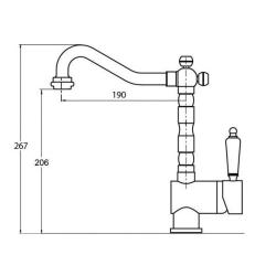 Edward Nostalgic Robinet de cuisine avec bec pivotant Bronze classique 1208957129