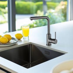 Ausmann Lavea anthracite robinet de cuisine PVD gun metal avec bec pivotant 1208957134