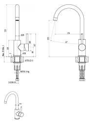 Ausmann Petra mitigeur de cuisine avec bec pivotant en acier inoxydable 1208957157