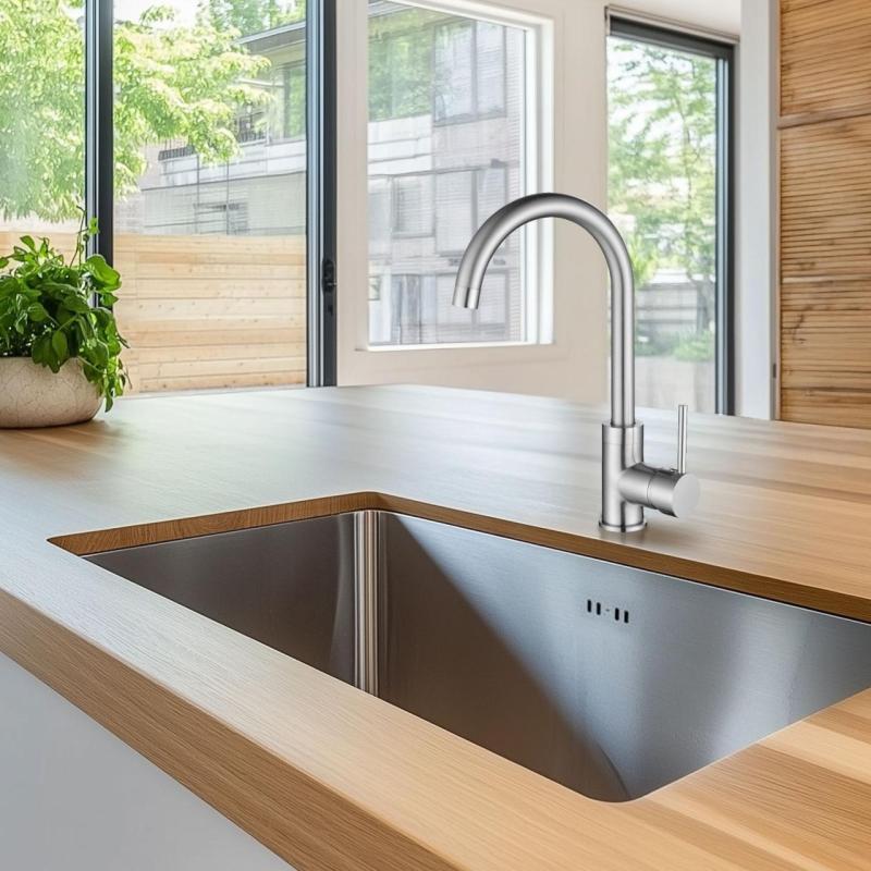 Ausmann Petra mitigeur de cuisine avec bec pivotant en inox 1208957157