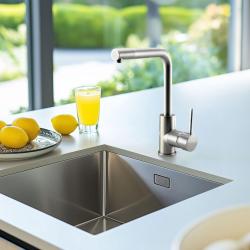 Ausmann Lavea robinet de cuisine en acier inoxydable avec bec pivotant et aérateur pivotant 1208957160