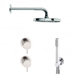 Waterevolution Flow Set de douche encastrable avec mitigeur thermostatique de douche effet pluie et douchette Cromé 1208957343