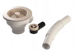 GraniteMy Kit de vidage beige crème avec trop-plein rond 1208957346