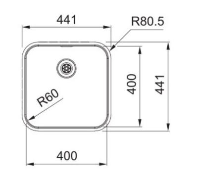 Franke Smart SRX 210.40 T évier en inox 40x40 à fleur de plan 127.0688.776