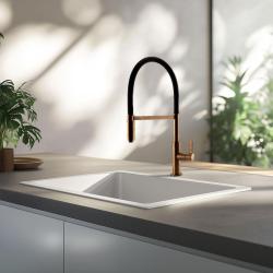 Ausmann Lavea robinet de cuisine en cuivre PVD avec bec rotatif et flexible 1208957435
