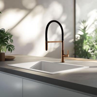 Ausmann Lavea robinet de cuisine en cuivre PVD avec bec rotatif et flexible 1208957435