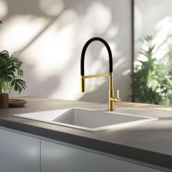 Ausmann Lavea robinet de cuisine en or PVD avec bec pivotant et flexible 1208957436