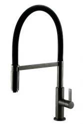 Ausmann Lavea Robinet de cuisine gun métal PVD graphite avec bec pivotant et flexible 1208957437