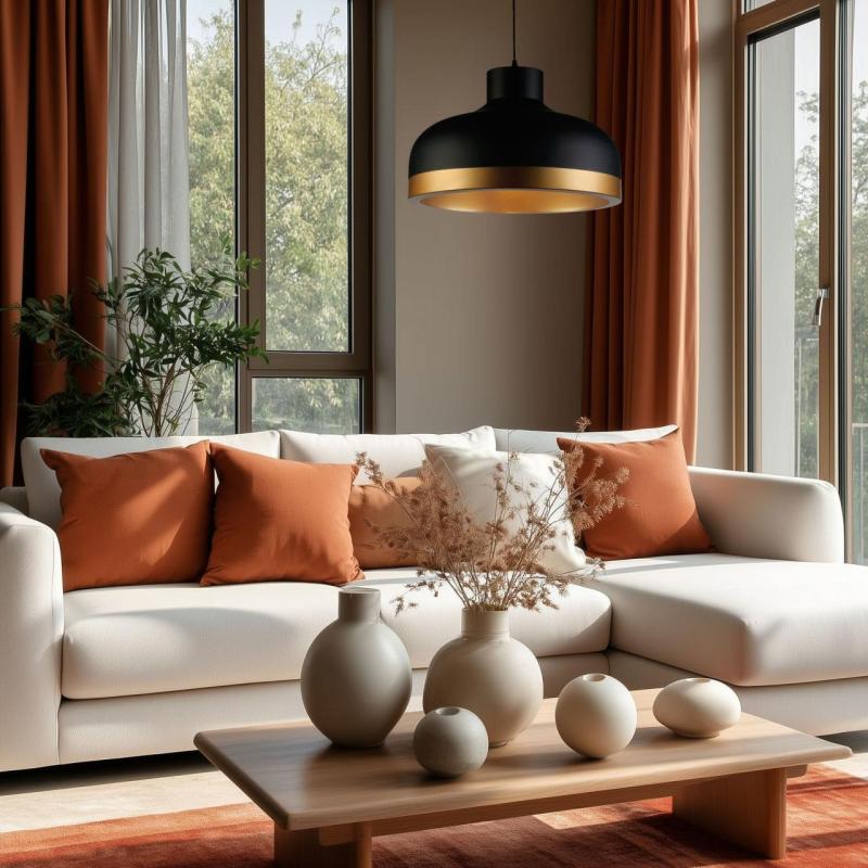 Decor Goldi zwart gouden moderne hanglamp doorsnee 42 cm 4113