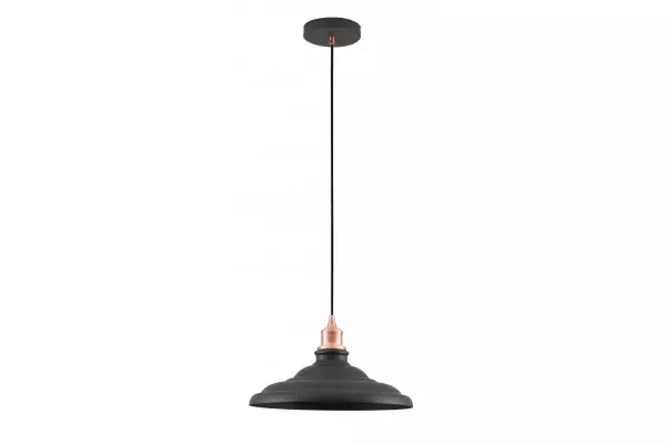 Décor Loret Lampe à suspension noire intemporelle 34,8 cm de diamètre 9721