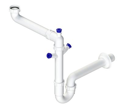 Siphon Ausmann espace économisant le siphon d'évier pour la cuisine avec 2 connexions de lave-vaisselle 1208957660