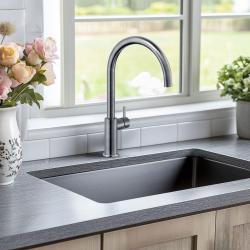 Aquadesign Eviers évier inox gun metal couleur anthracite PVD 50x40 sous plan, à fleur de plan ou en surface 1208957702