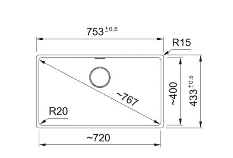 Franke Maris MRG 110-72 Fragranite Matt noir évier sous plan