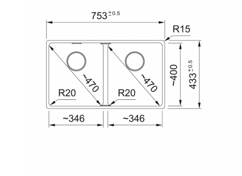 Franke Maris MRG120-35-35 Fragranite Matt noir double évier sous plan