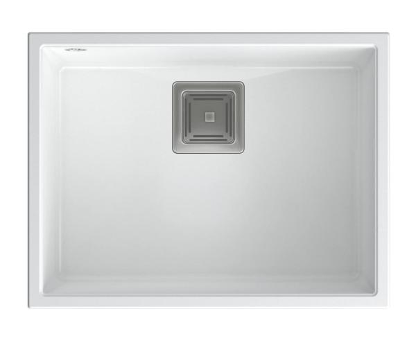 Quadri Quadrangle granit blanc évier sous plan 55x42cm 1208957884