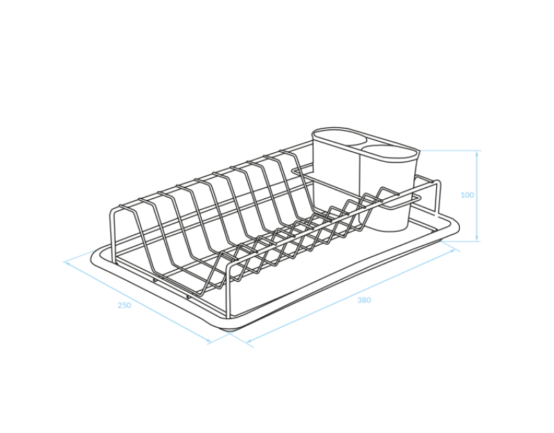 EPKA Séchoir à vaisselle chrome/blanc acier 38x10x25cm 1208958240