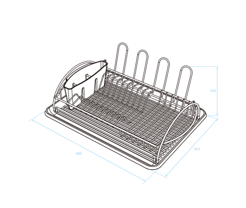 EPKA Dish noir sèche-vaisselle acier 43x110x31.5cm 1208958243