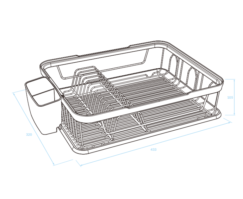Égouttoir à vaisselle EPKA noir/or rose en acier 43,3x10,5x32 cm 1208958247