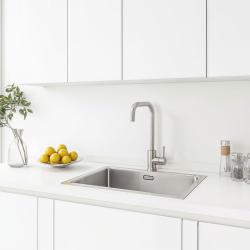 Ausmann Inox Robinet de cuisine carré à bec pivotant entièrement en inox 1208958309