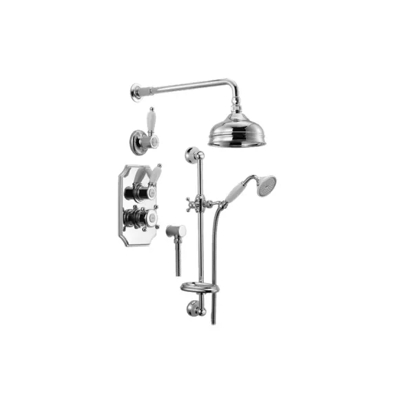 Huber Croisette Set Thermostatique de Douche Encastrable couleur Chrome 912.CS01H.CR