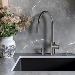 Lorreine Royal Aire Gun Metal anthracite robinet de cuisine avec bec extractible AIRE-GUNMETAL