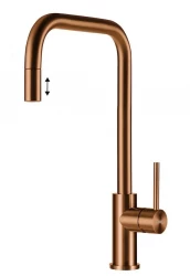 Lorreine Royal Spey Cuivre Robinet de cuisine en acier inoxydable PVD cuivre avec bec extractible SPEY-COPPER