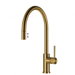 Lorreine Royal Aire robinet de cuisine or avec bec extractible AIRE-GOLD-XX