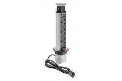 Câble d'extension pour mortaise de bureau 60 mm, 3 prises UK (argent) VERSION ANGLAISE 1208958627