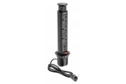 Câble d'extension à encastrer pour bureau 60 mm, 3 prises UK, 2 ports USB 2,1 A 5 V (noir) VERSION ANGLAISE 1208958628