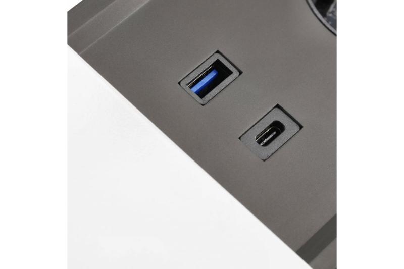 Câble d'extension de bureau encastré PRESTINO, 2x prise schuko, USB A+C, RJ45, HDMI, câble 1.5m, argent 1208958676
