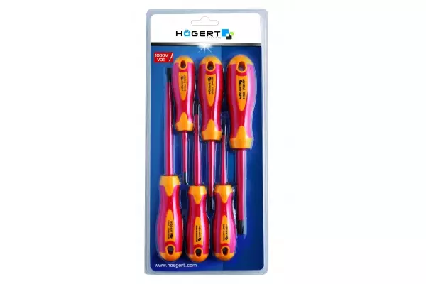 Hoegert Ensemble de 6 tournevis isolés en acier S2 1000 V 1208960043