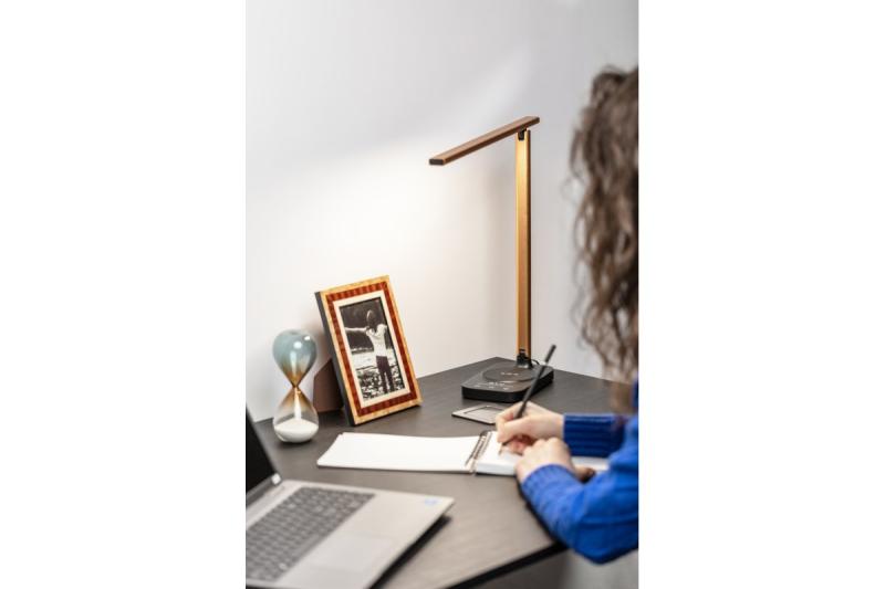 Decor Lampe de bureau Bressi 8W 450lm AC220-240V 3-CCT Charge sans fil USB PF>0 5 RA>80 Noir / Or 1208962479