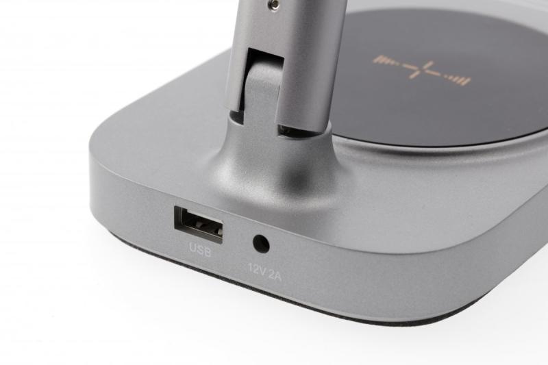 Decor Lampe de bureau Bressi 8W 450lm AC220-240V 3-CCT Chargement sans fil USB PF>0 5 RA>80 Gris 1208962480