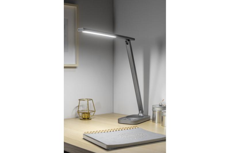 Decor Lampe de bureau Bressi 8W 450lm AC220-240V 3-CCT Chargement sans fil USB PF>0 5 RA>80 Gris 1208962480