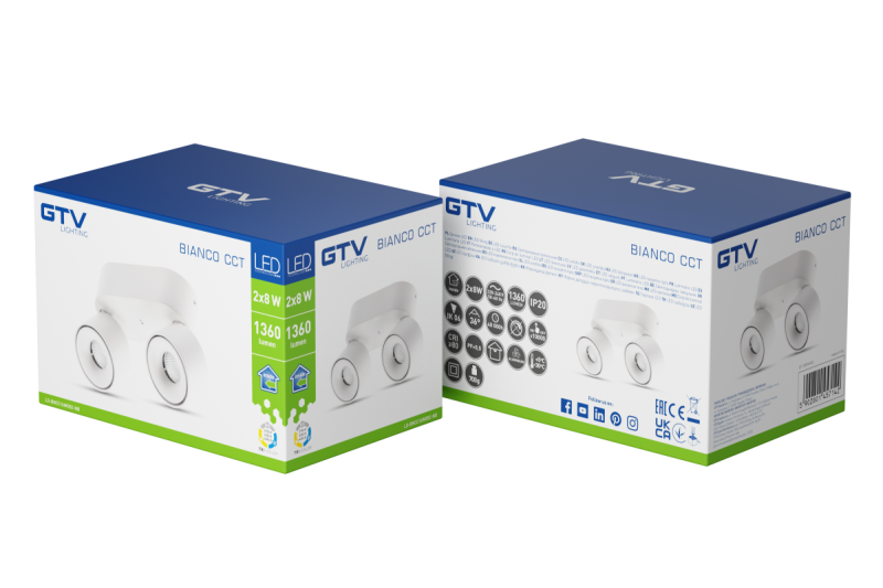 Decor Luminaire LED BIANCO CCTt 16W 680lm AC220-240V 50/60 Hz Ra≥80 IP20 36° 2700/3300/4000K rond. blanc. 1208962673