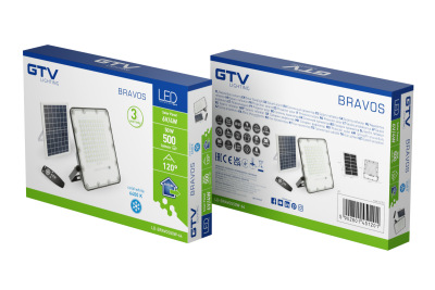 Projecteur solaire LED BRAVOS, 50W, 500lm, 6400K, IP65, 120°, panneau solaire, télécommande, 3y 1208962684