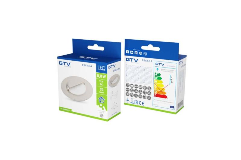 Decor Luminaire d'escalier à LED ESCADA OB DC12V avec couvercle rond dépoli 0,8W 70lm 4000K câble inox 150cm.