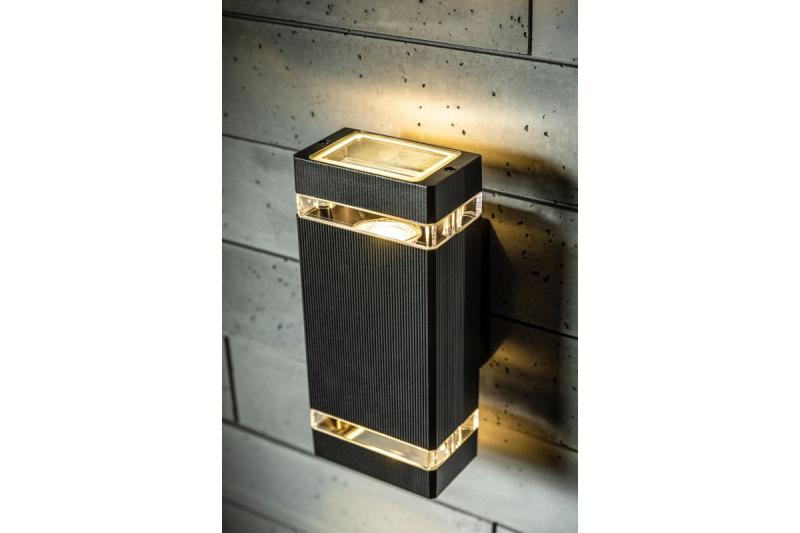 Decor Applique murale à deux directions NESSA GU10 MAX.2x50W IP54 AC220-240V 50/60Hz noir. 1208963007