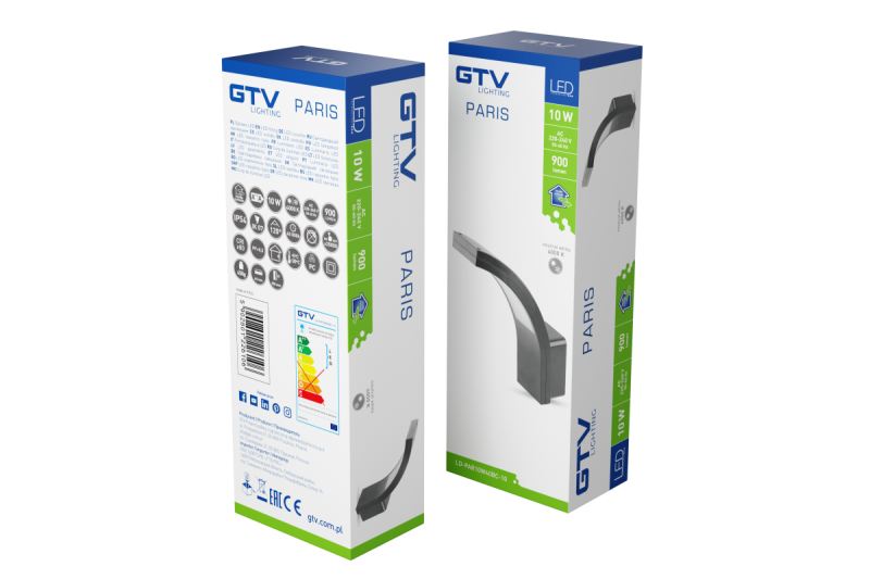 Decor Lampe LED PARIS 10W 900lm IP54 AC220-240V 50/60Hz 140° 4000K gris 1208963098