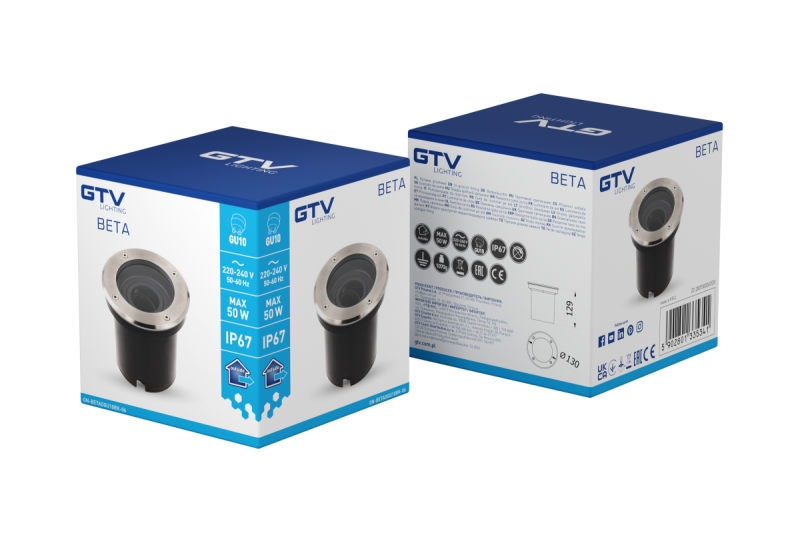 Decor Luminaire INRUN BETA-O avec angle réglable max. 50 W GU10 IP67 AC220-240V 50/60Hz inox. 1208963698