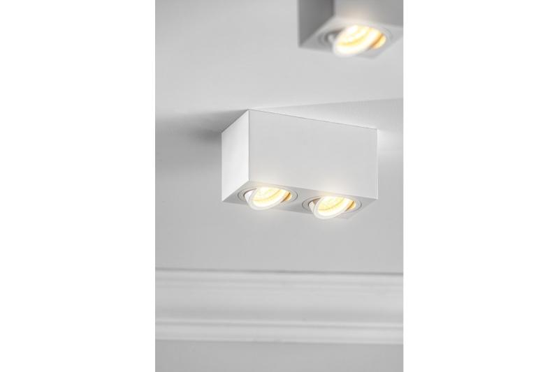 Decor Luminaire de plafond AVEIRO DUO BIS en aluminium 160x80x85mm IP20 max 20W*2 carré noir. 1208963832