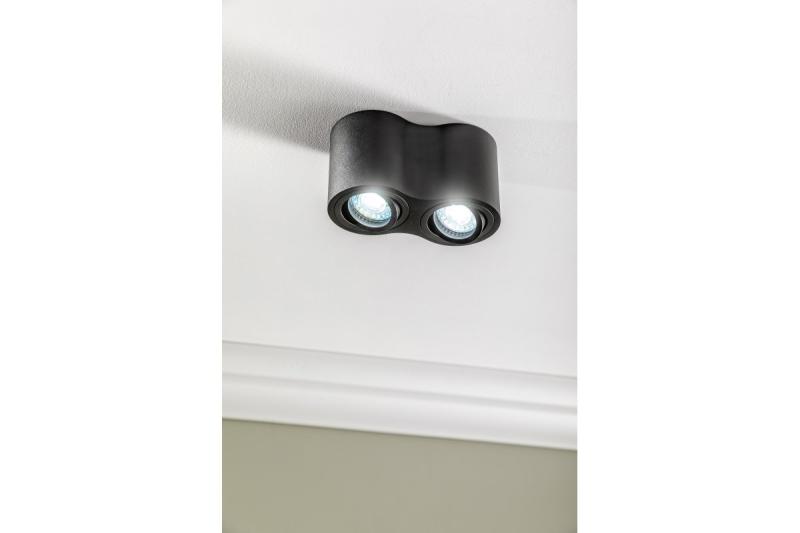 Decor Luminaire de plafond AVEIRO DUO BIS en aluminium 160x80x90mm IP20 max 20W*2 rond noir. 1208963834
