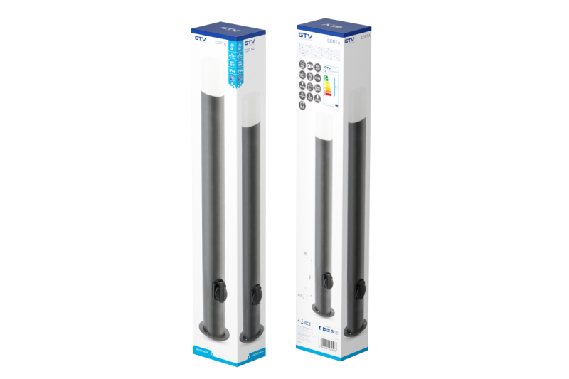 Decor Lampe de jardin CORTA-P 80 E27 MAX.25W IP44 AC220-240V 50-60Hz douille max. 3000W graphite borne 1208963864