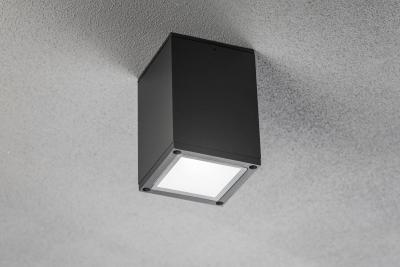 Decor Plafondarmatuur LENTO alum 100x130 IP54 max 35W vierkant grafiet. 1208963923