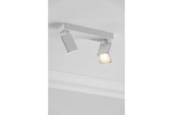 Decor Plafonnier RENO en aluminium IP20 max. 20W*2 double carré blanc. 1208963981